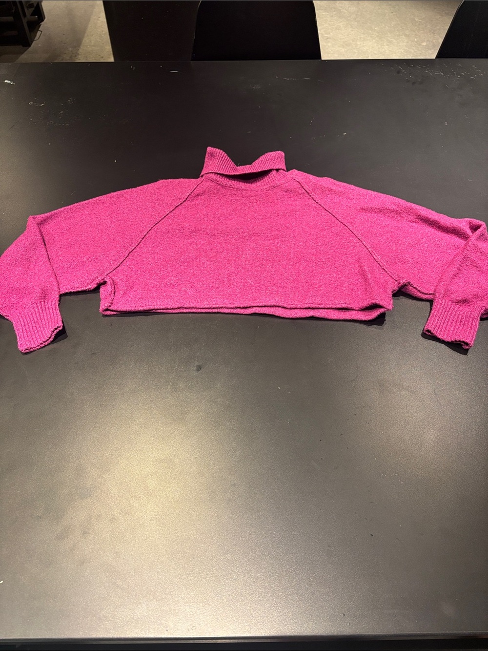 Urban Outfitters Magenta Cropped Turtleneck Sweater